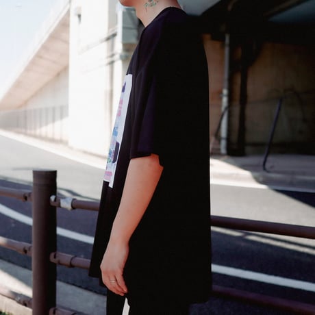 【AFYF】 MESH OVERSIZED 転写PRINT T SHIRT [BK-UTOPIA]