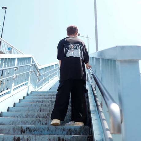 【AFYF】 MESH OVERSIZED 転写PRINT T SHIRT [BK-BASS&GU]