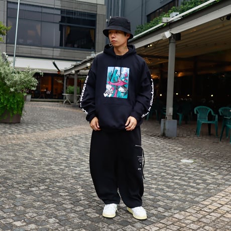 【AFYF ON GILDAN社】 SOUVENIR HOODED SW3 [BLACK-COLOR ALICE]
