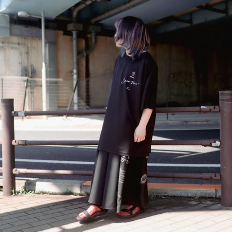 【AFYF】 MESH OVERSIZED 転写PRINT T SHIRT [BK-SELFIE]