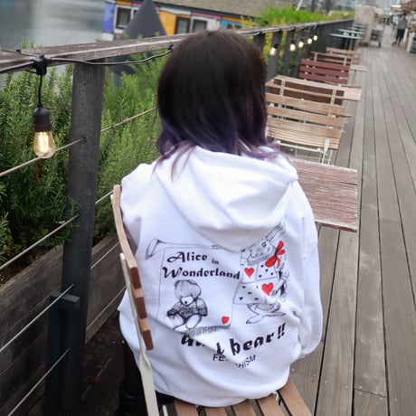 【AFYF ON GILDAN社】 SOUVENIR HOODED SW3 [WHITE-ALICE&BEAR]