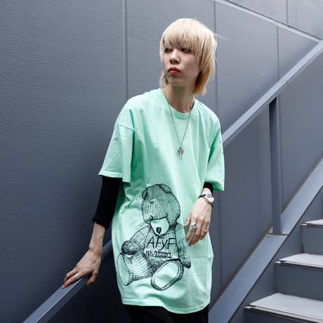 【AFYF ON GILDAN社】 RAINBOW BEAR T SHIRT [MINT GRN]