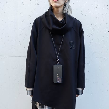 【AFYF】OFF TURTLE PONCHO [PONT BLK］