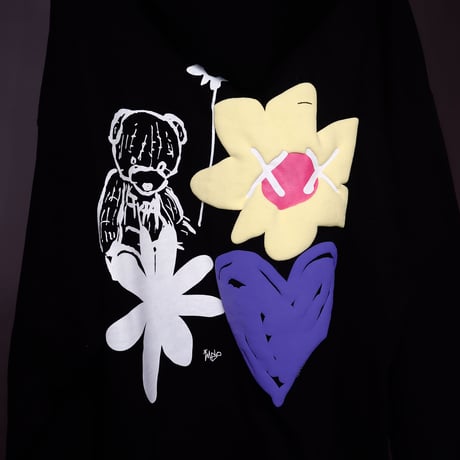 【AFYF ON GILDAN社】 SOUVENIR HOODED SW3 [BLACK-BEAR FLOWER]