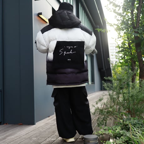 【AFYF】TAPING PACHING WINTER JACKET［グラデBLK］
