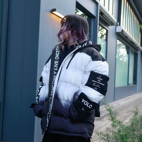 【AFYF】TAPING PACHING WINTER JACKET［グラデBLK］