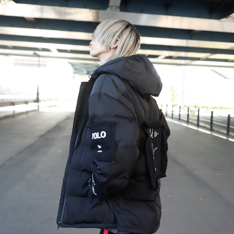 【AFYF】TAPING PACHING WINTER JACKET［BLACK］