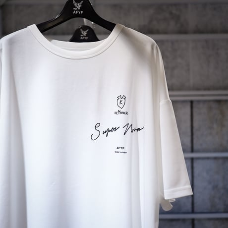 【AFYF】 MESH OVERSIZED 転写PRINT T SHIRT [WH-LIVEHOU ]