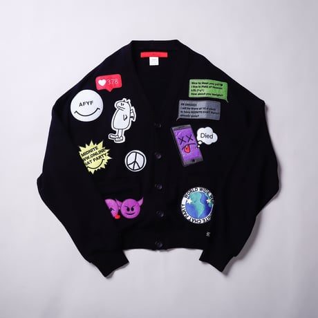 【AFYF】CHAT CARDIGAN SWEAT [裏毛BLK］