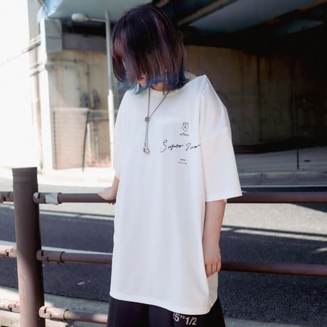 【AFYF】 MESH OVERSIZED 転写PRINT T SHIRT [WH-LIVEHOU ]