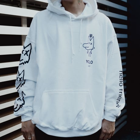 【AFYF ON GILDAN社】 SOUVENIR HOODED SW2 [WHITE-PEKETSUMU]