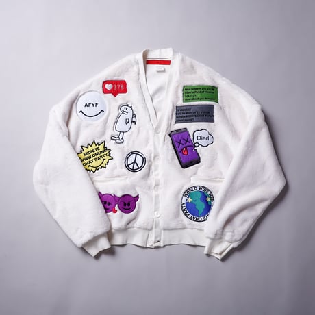 【AFYF】CHAT CARDIGAN SWEAT [FUR OFF WHT］