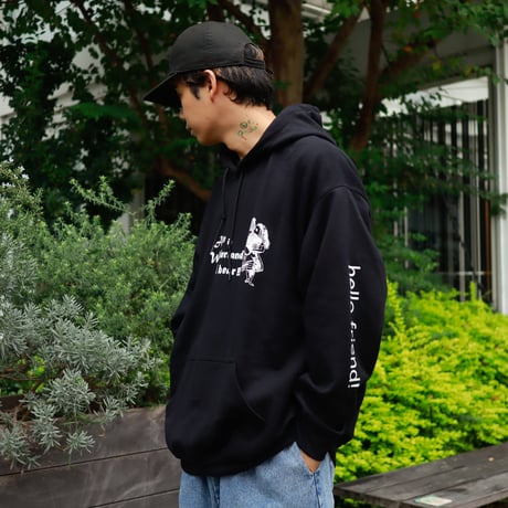 【AFYF ON GILDAN社】 SOUVENIR HOODED SW3 [BLACK-ALICE&BEAR]