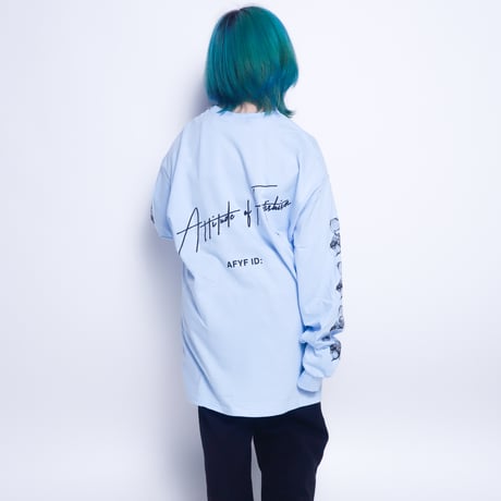 【AFYF】GILDAN® Ultra Cotton 6.0oz Long Sleeve T-Shirt #1  [LT BLUE-SLEEVE BEAR]