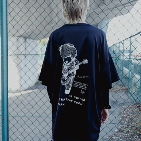 【AFYF】MESH TRPRINT SS TEE [BLK-GUITAR]