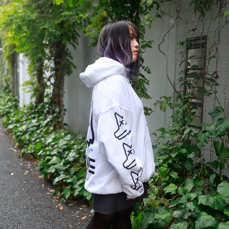 【AFYF ON GILDAN社】 SOUVENIR HOODED SW1 [WHITE-PEKEDOG]