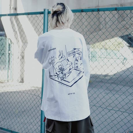 【AFYF ON GILDAN社】SOUVENIR LS T SHIRT2 [WHT-LIVEIN THE DARK]