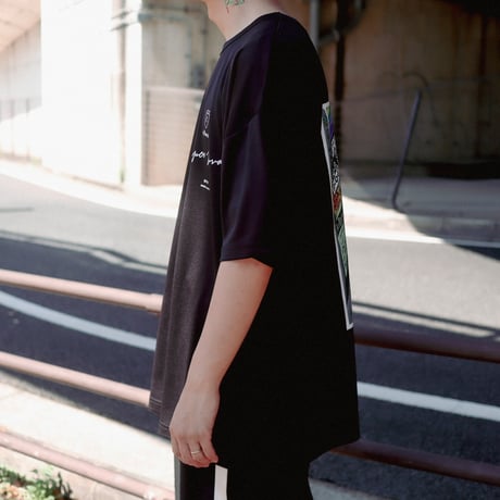 【AFYF】 MESH OVERSIZED 転写PRINT T SHIRT [BK-LIVEHOU]