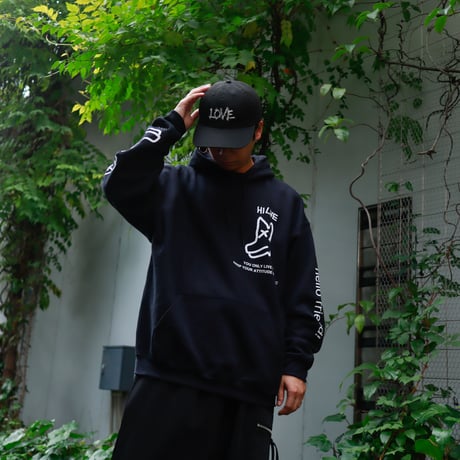 【AFYF ON GILDAN社】 SOUVENIR HOODED SW1 [BLACK-PEKEDOG]