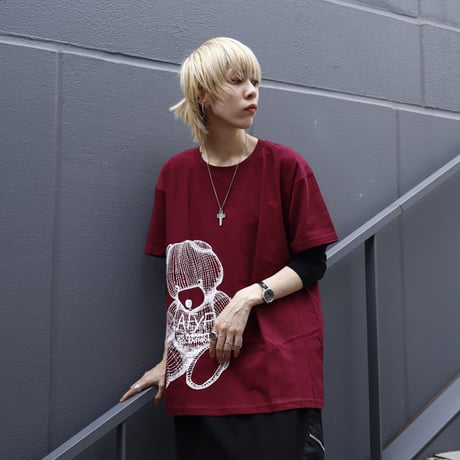 【AFYF ON GILDAN社】 RAINBOW BEAR T SHIRT [MAROON]