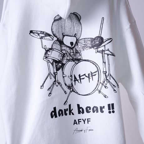 【AFYF ON GILDAN社】 SOUVENIR HOODED SW3 [WHITE-DRUM BEAR]