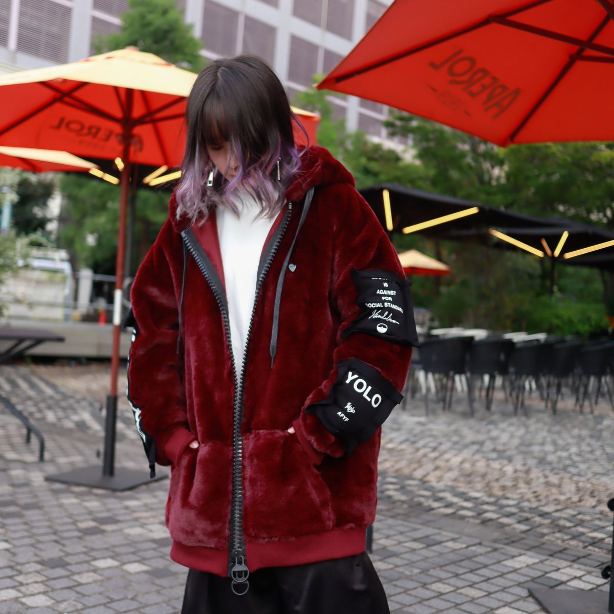 AFYF】FUR ZIP PK [DK WINE］ | rovtski ロフトスキー 公式O...