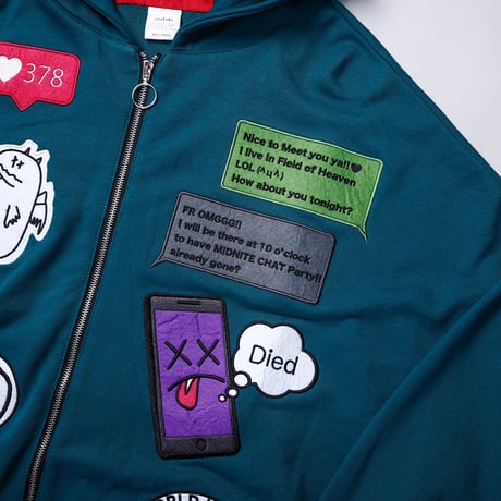【AFYF】CHAT ZIP PARKA [裏毛GREEN］