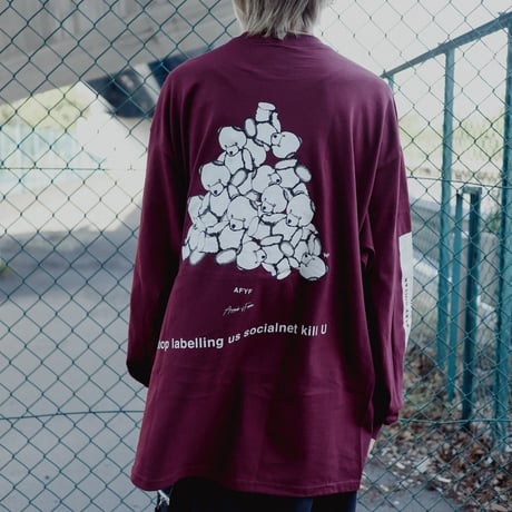【AFYF ON GILDAN社】SOUVENIR LS T SHIRT1 [MAROON-TSUMBEAR]