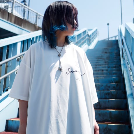 【AFYF】 MESH OVERSIZED 転写PRINT T SHIRT [WH-BASS&GU]