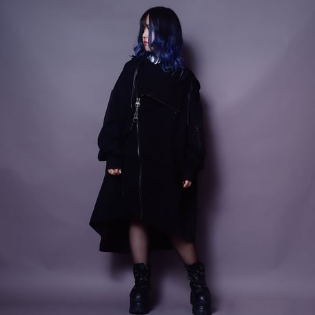 【AFYF】ASYME ZIP PARKA [150D BLK］