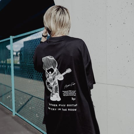 【AFYF】MESH TRPRINT SS TEE [BLK-GUITAR]