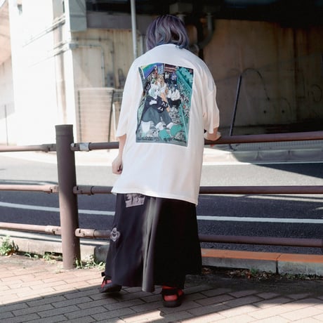 【AFYF】 MESH OVERSIZED 転写PRINT T SHIRT [WH-LIVEHOU ]