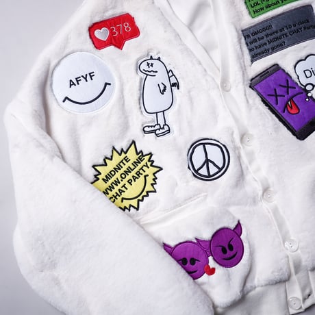 【AFYF】CHAT CARDIGAN SWEAT [FUR OFF WHT］