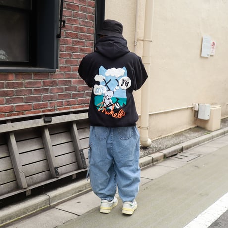 【AFYF ON GILDAN社】 SOUVENIR HOODED SW2 [BLACK-SLEEP]