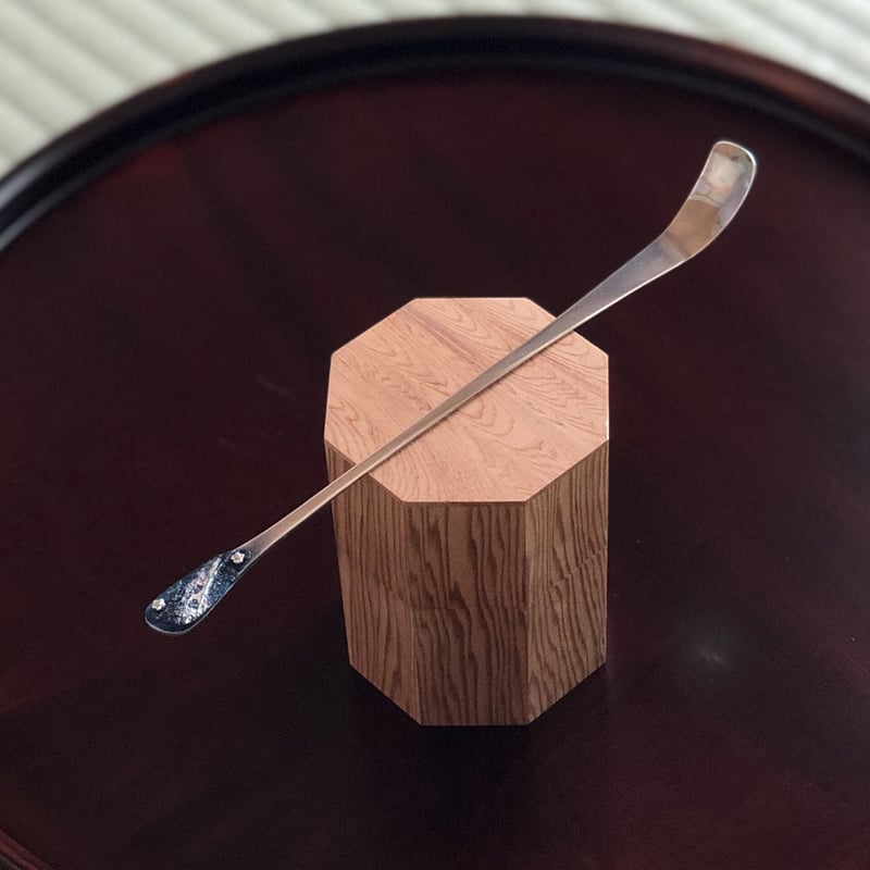 南鐐古代ガラス茶杓【星】 | metal smith Yukari Ohara