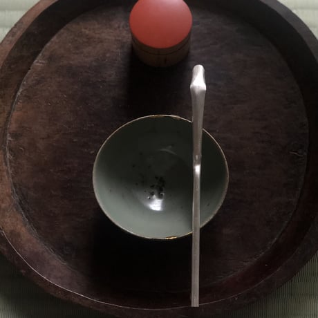 南鐐中節茶杓【白仕上げ⑤】