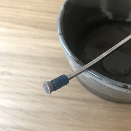 南鐐古代ガラスビーズ茶杓