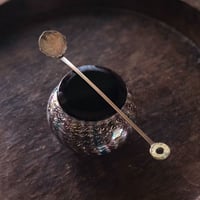 銀製古代ガラス蝶匙