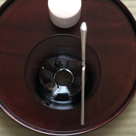 南鐐中節茶杓【いぶし銀】