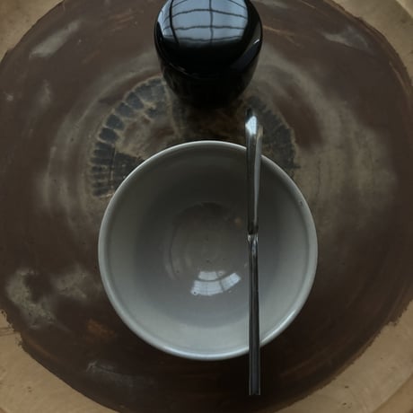 南鐐中節茶杓（新月）【黒仕上げ】