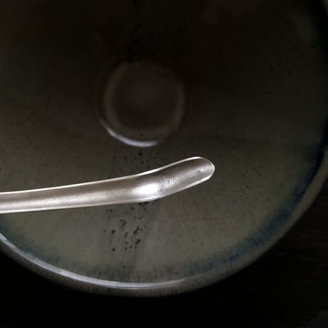 南鐐中節茶杓【白と黒】