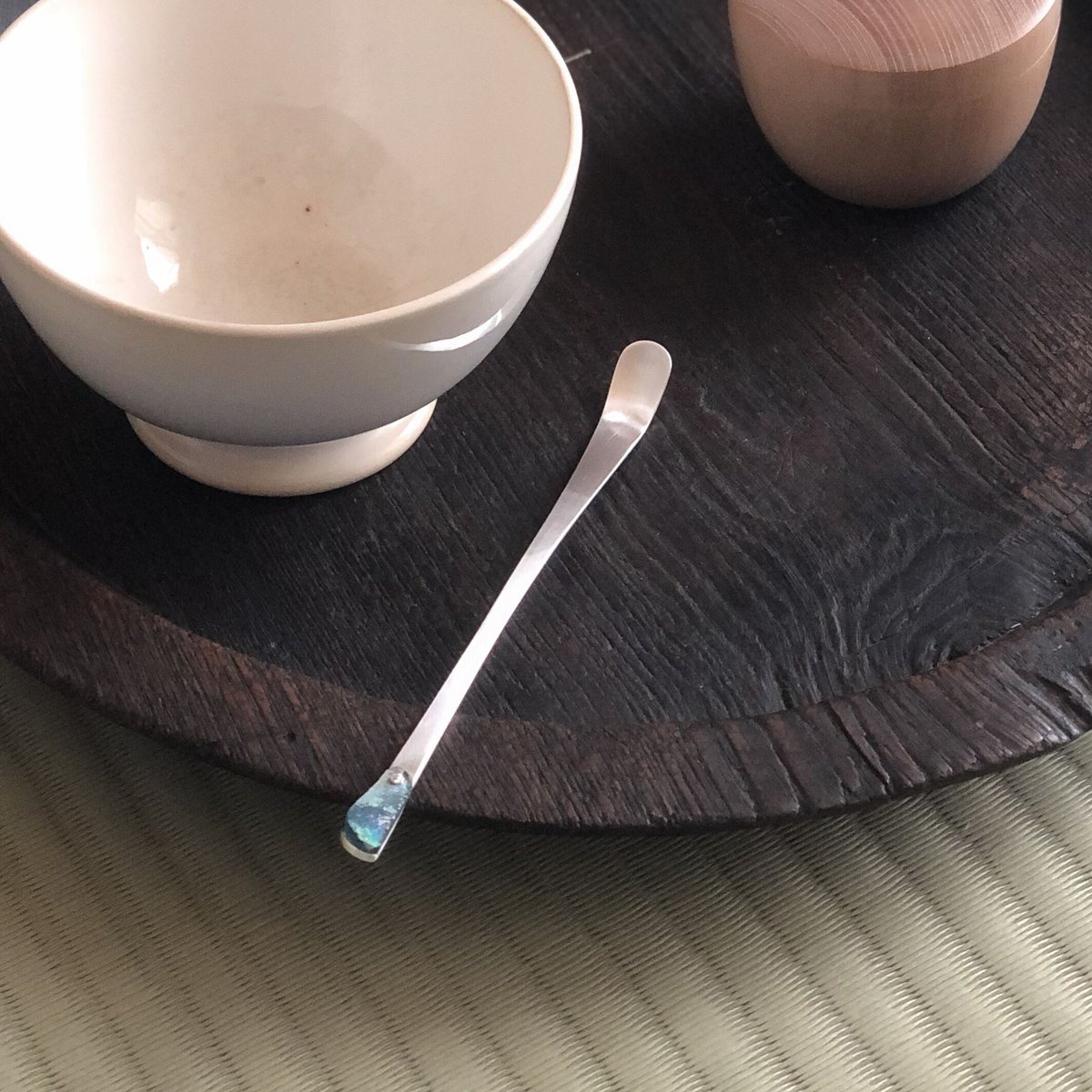 古代ガラス茶杓 | metal smith Yukari Ohara