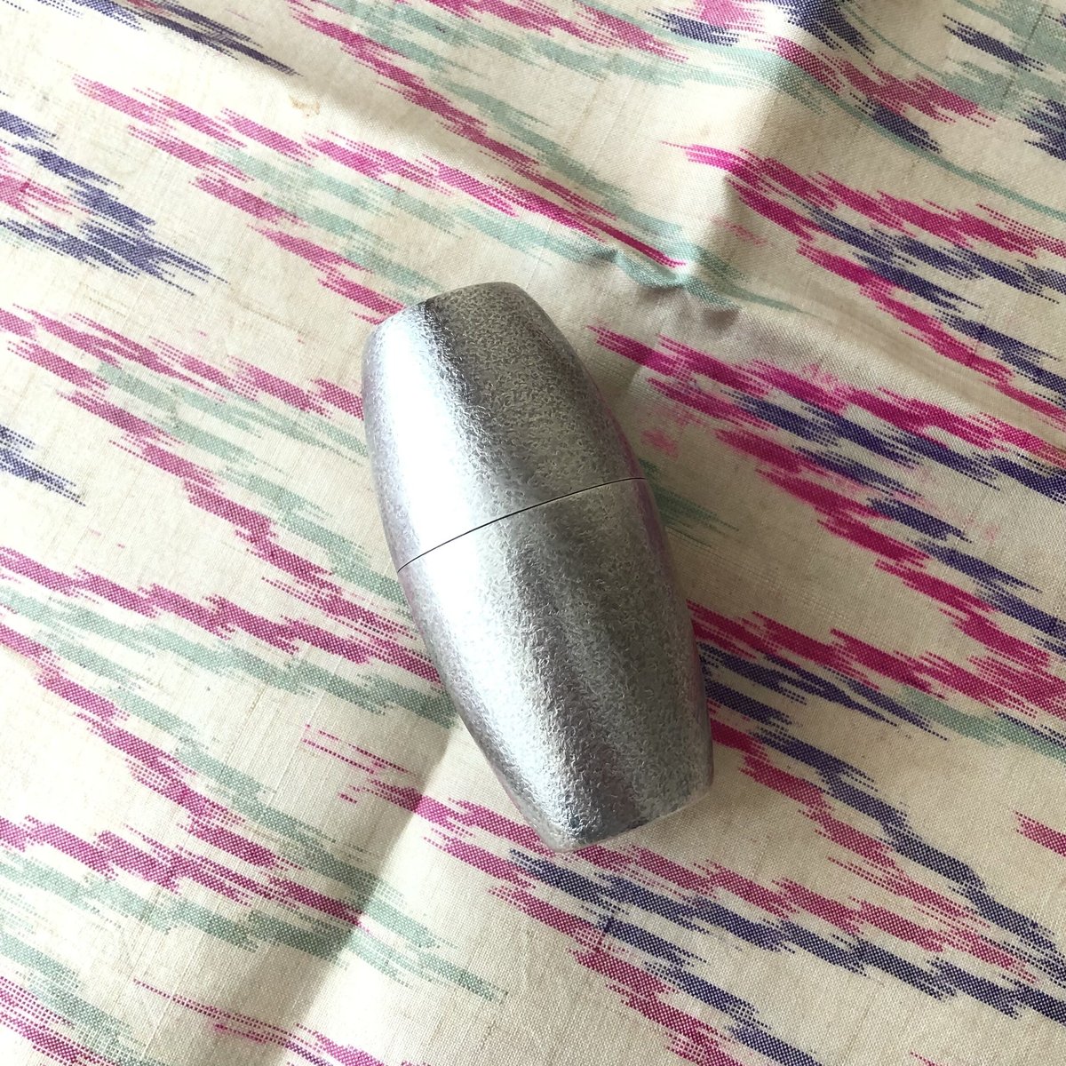 南鐐お守り棗【石目•いぶし銀仕上げ】 | metal smith Yukari Ohara