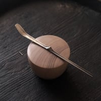 南鐐中節茶杓【白と黒】