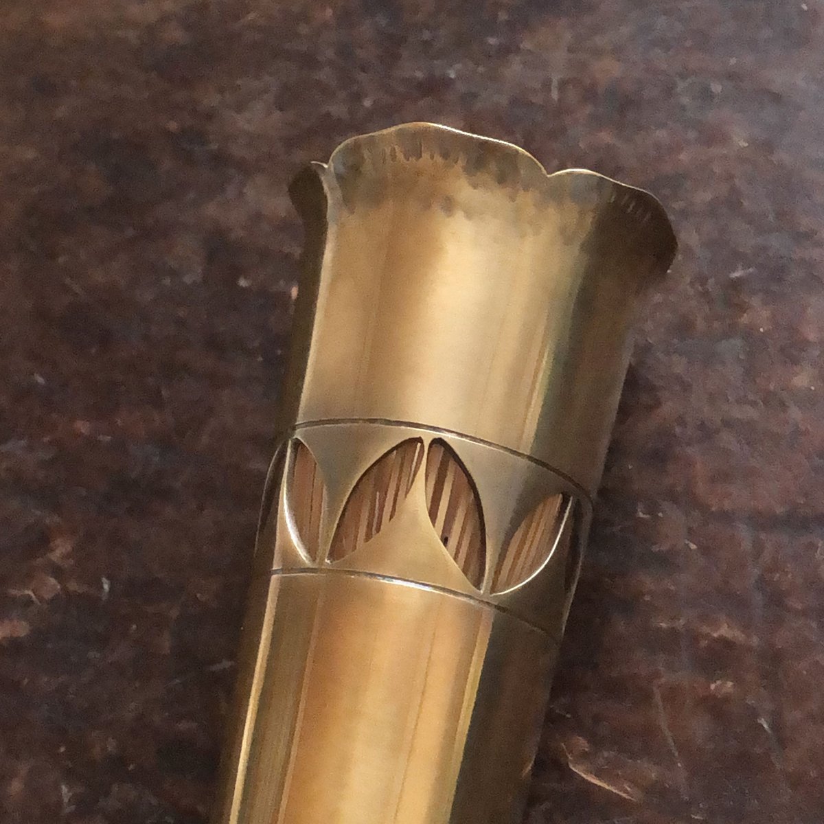 黄銅輪花茶筅筒【小•茶筅付】 | metal smith Yukari Ohara