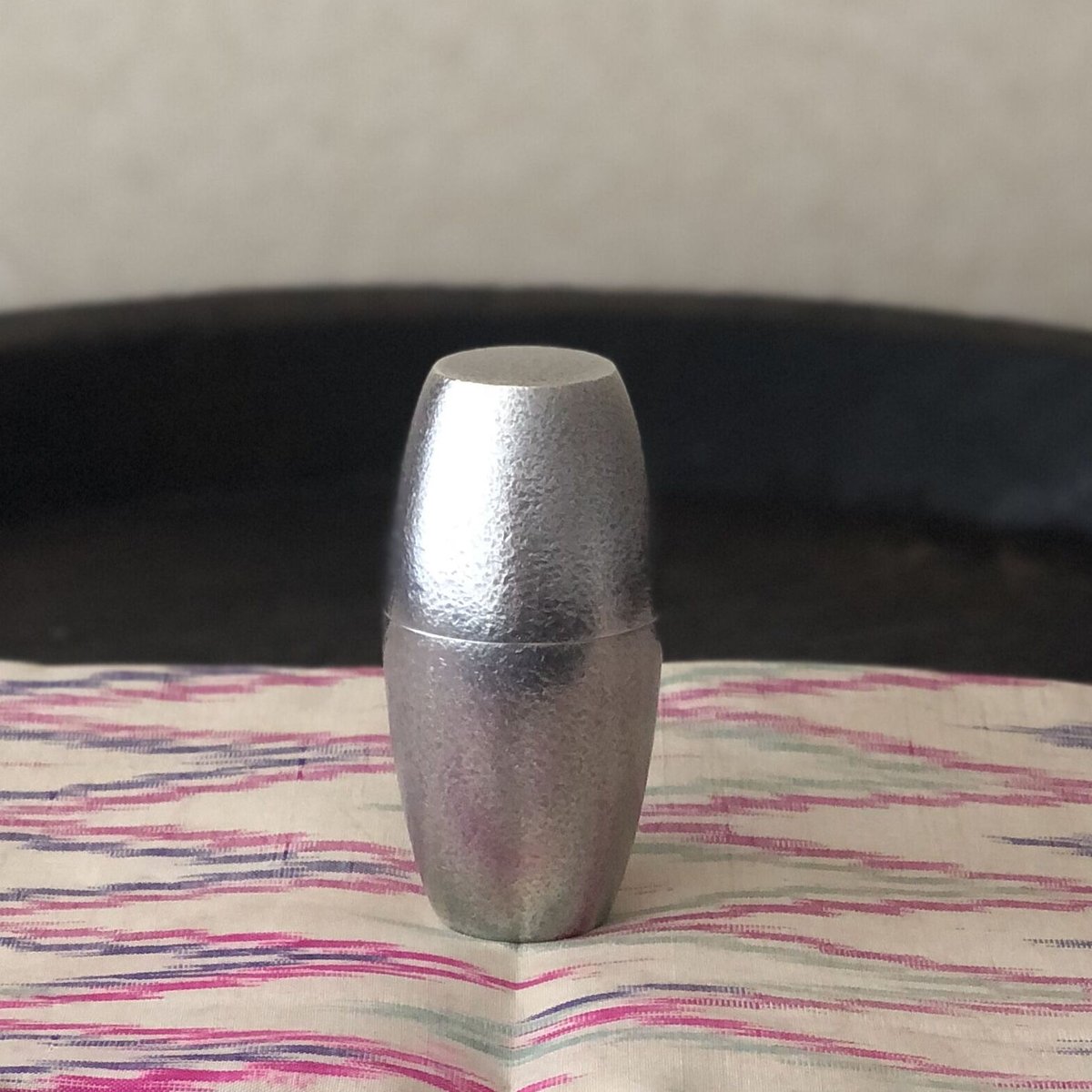 南鐐お守り棗【石目•いぶし銀仕上げ】 | metal smith Yukari Ohara