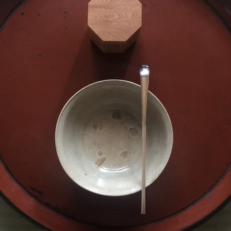 古代ガラス中節茶杓