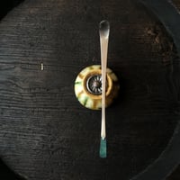 南鐐古代ガラス蓮弁茶杓