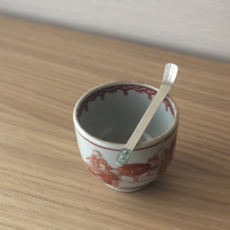 銀製古代ガラス茶杓