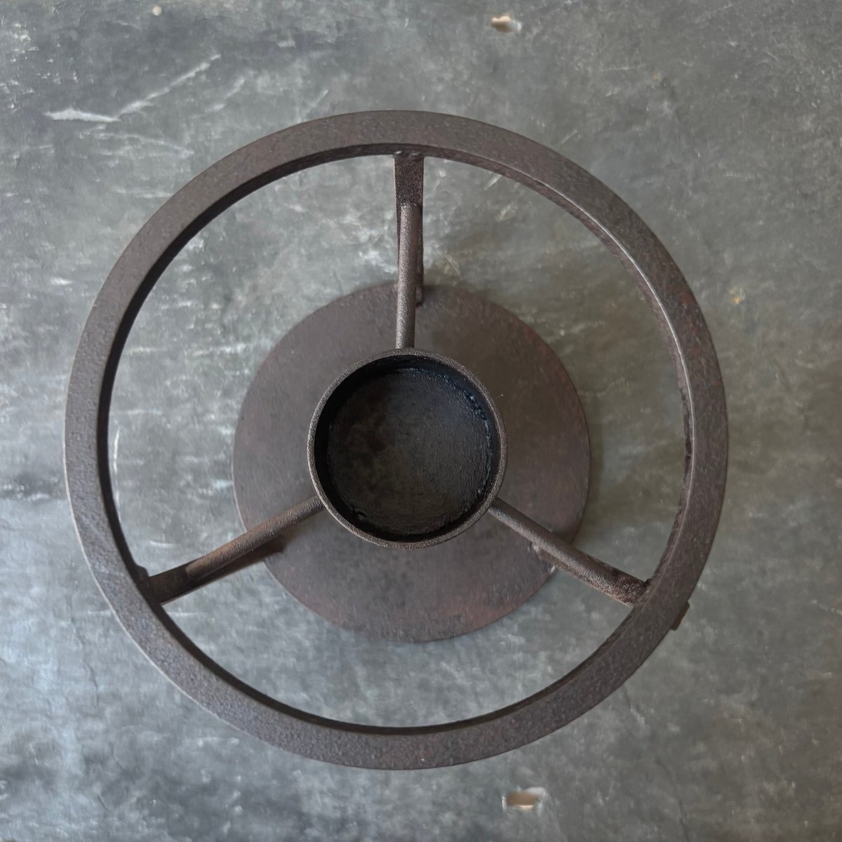 錆鉄ポットウォーマー 大 B（キャンドルフォルダー付） | metal smith